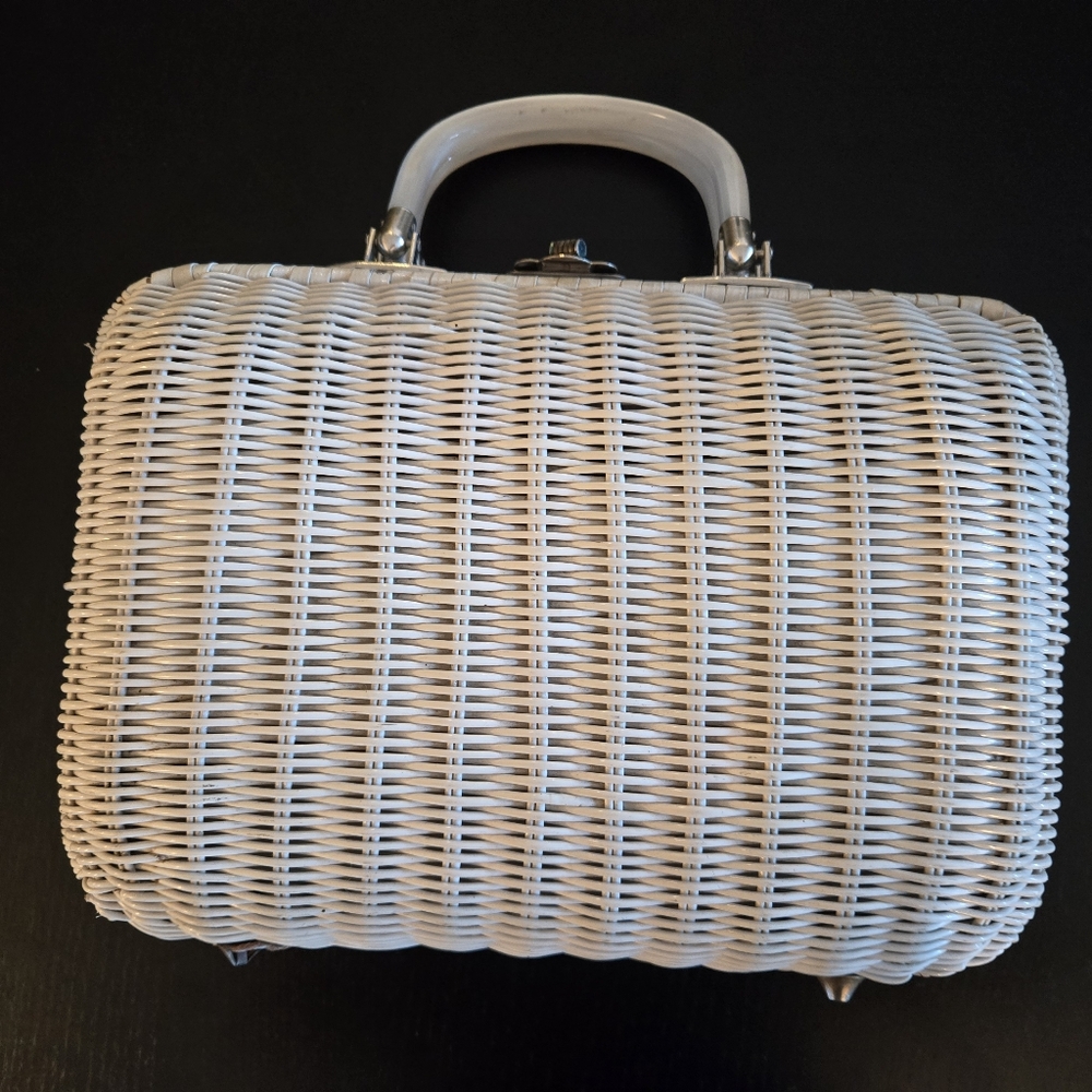 Lesco Lona 60's Vintage White Wicker Handbag